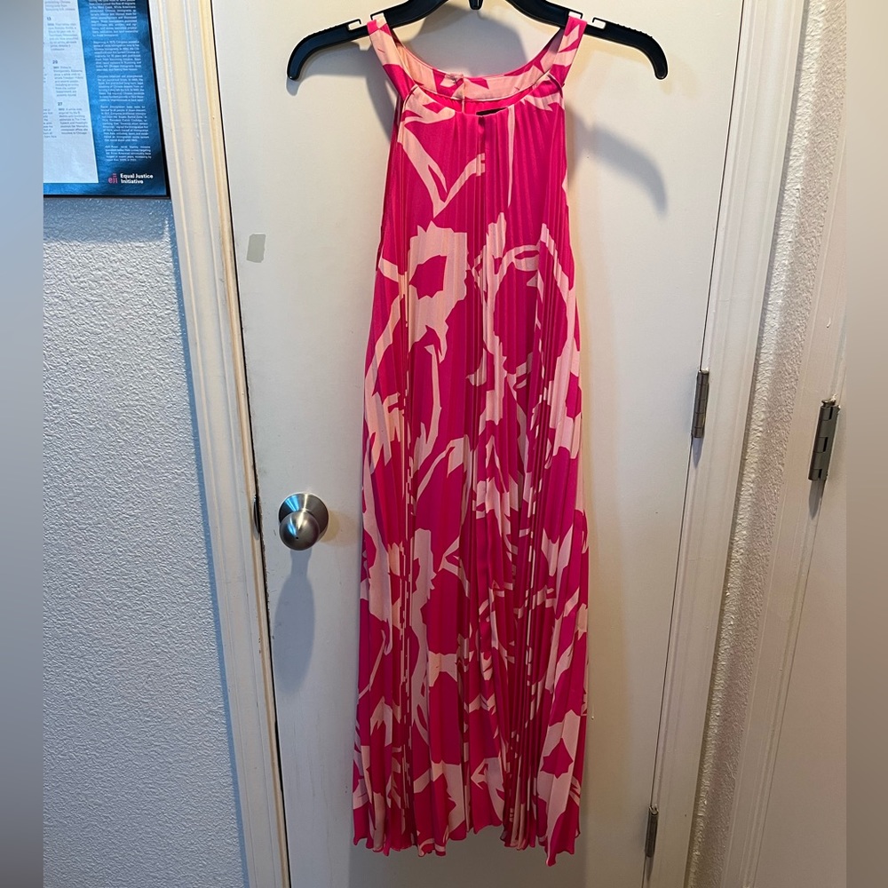 Pleated flared dress